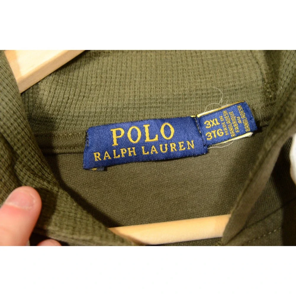 Polo Ralph Lauren Hoodie Mens XL Green Full Zip Sweatshirt Logo Pony Embroidered